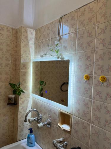 bagno con lavandino e specchio di Practico, cómodo y céntrico. a Gabrovo