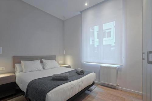 um quarto com uma cama com duas toalhas em Apartamento Urumea by SanSe Holidays em San Sebastián