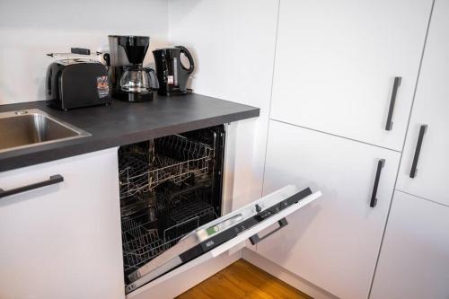 Η κουζίνα ή μικρή κουζίνα στο 140m² Wohnung / 3 Schlafzimmer