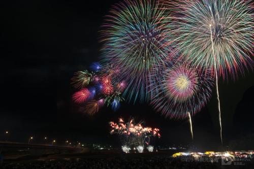 a firework display in the night sky with fireworks at Art Hotel Morioka in Morioka