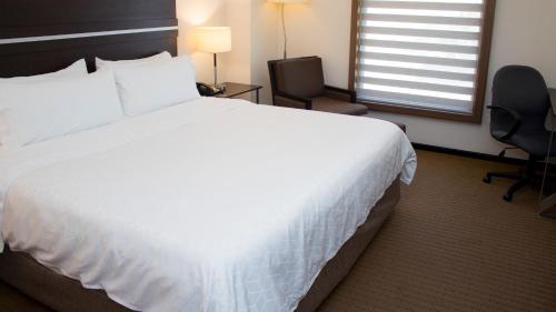 a hotel room with a large white bed and a window at Holiday Inn Express Guaymas by IHG in Guaymas