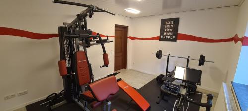 Pusat kecergasan dan/atau kemudahan kecergasan di Ferienwohnung Rothen-Adler