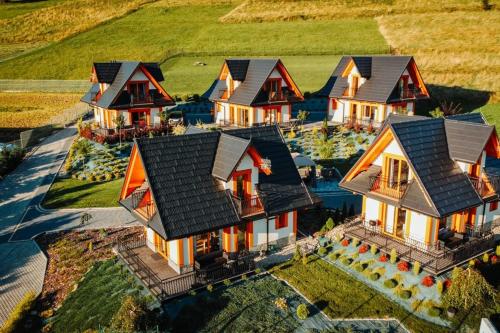 an aerial view of a house with at Osada domków Baca in Poronin