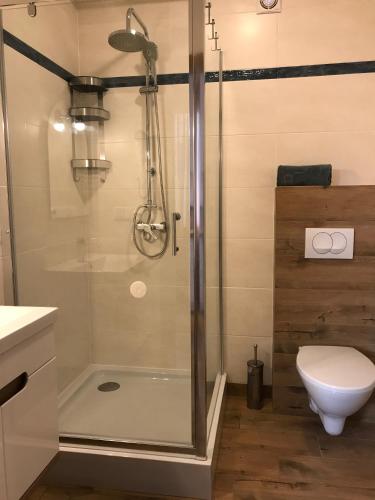 Bilik mandi di Bałtyk Apartamenty Poddąbie