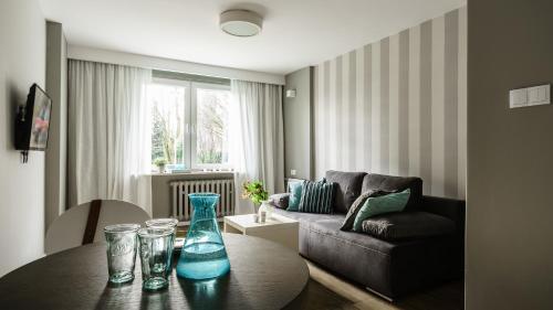 Χώρος καθιστικού στο Apartment przy lesie