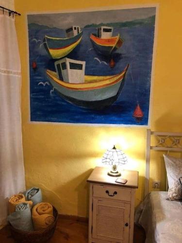 Ruang duduk di Rita' s House Glossa Skopelos