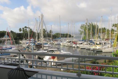 a group of boats docked in a marina at Dolce Vita in Les Trois-Îlets