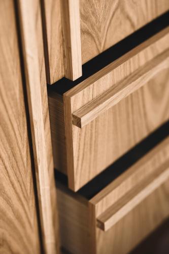 a close up of a wooden door with wood panels at Villa Gallis in Pollonia