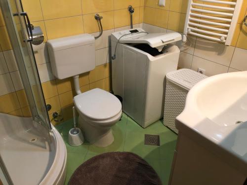 a bathroom with a toilet and a sink at Apartman Cypres in Kupres