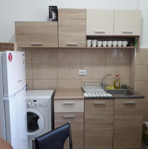 Kuchyň nebo kuchyňský kout v ubytování Apartman Dionis J