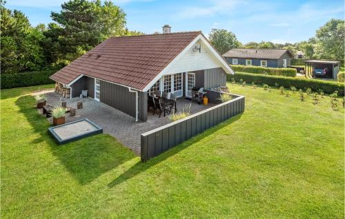 an overhead view of a house with a large yard at Gorgeous Home In Hemmet With Sauna in Hemmet
