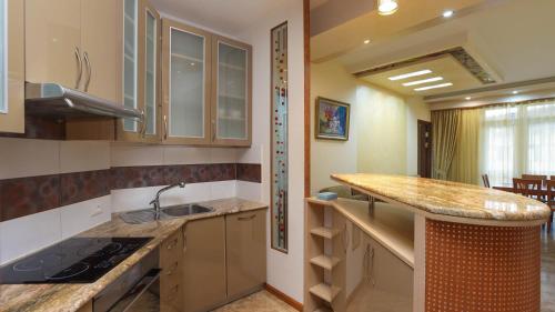 a kitchen with a sink and a counter top at Stay Inn apartments at Northern Avenue 5 in Yerevan