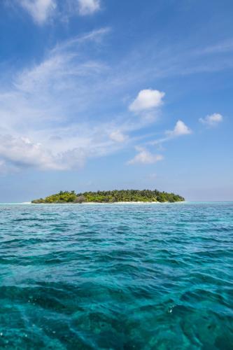 an island in the middle of a body of water at Manta Reserve in Maalhos