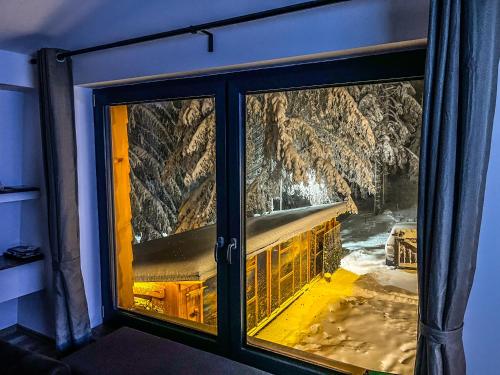 a window in a room with a view at Vila Bašić Vlašić Apartman VUK in Vlasic