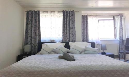 Ένα ή περισσότερα κρεβάτια σε δωμάτιο στο Neuburg New Apartement
