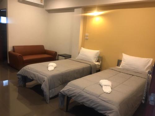 Cama o camas de una habitación en DD Residence Sai5 Salaya ห้องพัก ดีดี สาย5 ศาลายา
