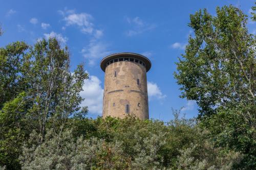 a tower on top of a hill with trees at Vakantiewoning Domburg dichtbij strand, Kanonweistraat 12a in Domburg