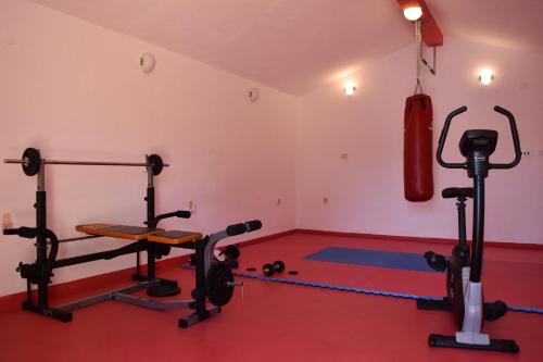 a gym with a punching bag hanging from the ceiling at in olive garden in Starigrad-Paklenica