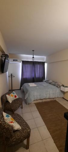 1 dormitorio con 2 camas y sofá en Departamento Macro en Mendoza