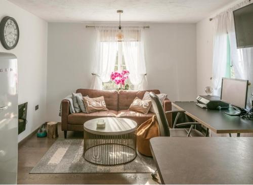 Χώρος καθιστικού στο Elegant 2 BR Apartment in Historic Cambridge