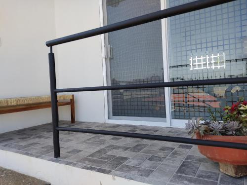 Balkoni atau teres di Casa las Galias.