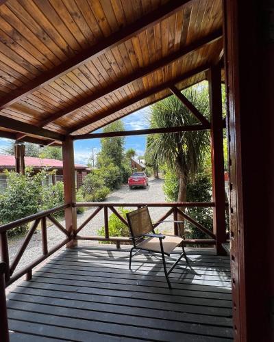 Balkón nebo terasa v ubytování Cabaña Las Patagüas - Coñaripe