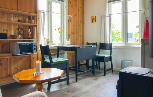 uma sala de estar com uma cozinha com mesa e cadeiras em 1 Bedroom Gorgeous Home In Seim em Seim