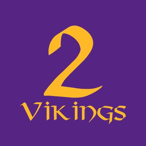 a yellow logo on a purple background at 2 Vikings Guesthouse in Karon Beach