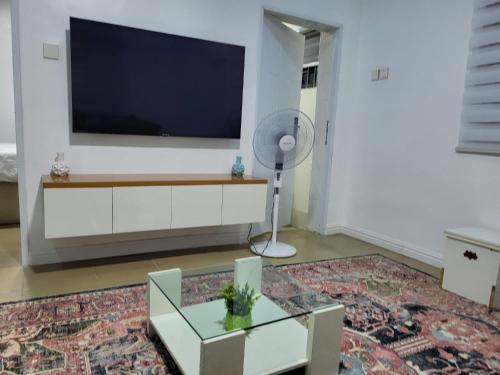 TV a/nebo společenská místnost v ubytování 1-bedroom apartment at Asokoro by ECOWAS