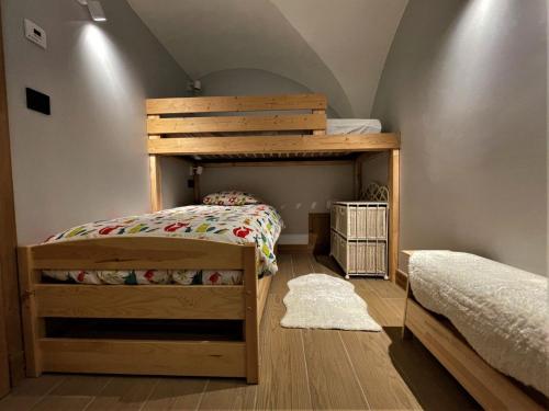 a bedroom with a bunk bed and a bunk bed frame at Appartement Saint-Martin-de-Belleville, 4 pièces, 6 personnes - FR-1-452-381 in Saint-Marcel