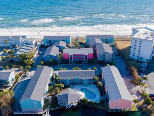 an aerial view of a resort on the beach at Villas on the Gulf #E7 - Flip Flop Inn in Pensacola Beach