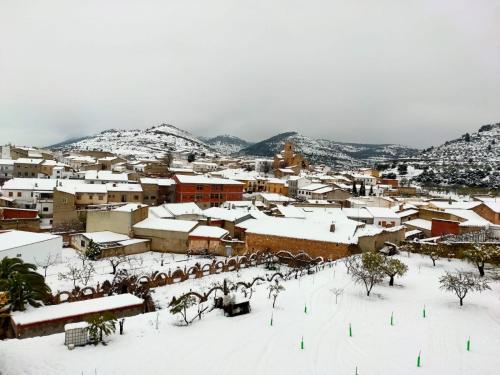 Casa rural el Mirador de Alatoz in de winter