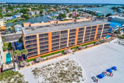 an aerial view of a hotel on the beach at Villa Madeira 506 - Premier in St Pete Beach