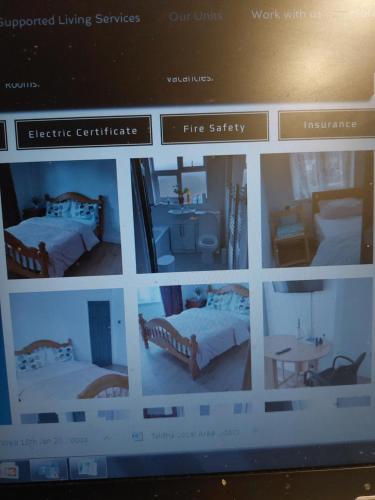 un collage de photos d'une chambre avec lits dans l'établissement Diamond accommodation, à Londres