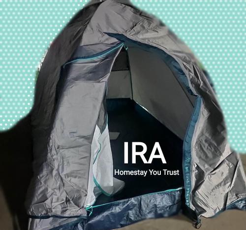 a tent with the words irahaarhaararently you trust at Ira Homestay Mathura - Divine Spiritual Stay in Mathura