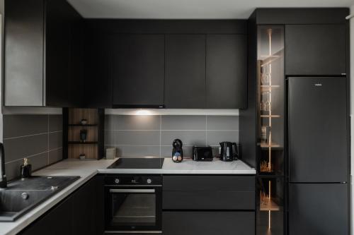 Dapur atau dapur kecil di Skylark - Milano Studio with Terrace and Panoramic View