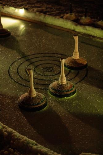 three objects in a circle on the street at DAS SCHÖNE LEBEN Pop-Up Hotel in Hornberg
