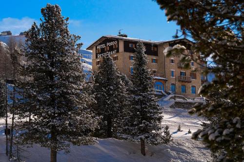Hotel Pordoi Passo Pordoi Vegetarian Hotel en invierno