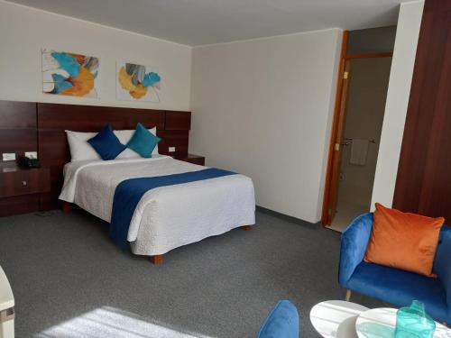 Katil atau katil-katil dalam bilik di Hotel La Gruta