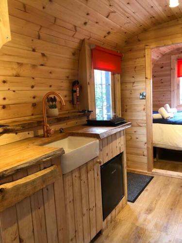ครัวหรือมุมครัวของ Waterside Cader Cabin with Hot Tub
