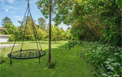 a swing hanging from a tree in a yard at Awesome Home In Ørsted in Ørsted