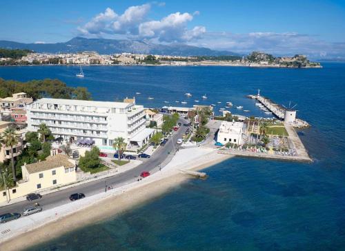 an aerial view of a city and the water at Mon Repos Palace - Adults Only in Corfu