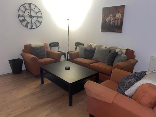 A seating area at Duntocher village flat