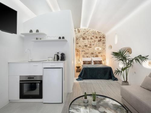 Η κουζίνα ή μικρή κουζίνα στο Malmáki, a street view apartment