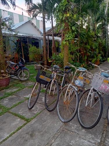 a group of bikes parked next to each other at The Natural Bungalow in Hoi An