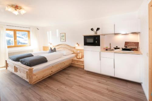 Fürstenhäusl Alpbach - GREEN Apartments & Studioにあるキッチンまたは簡易キッチン