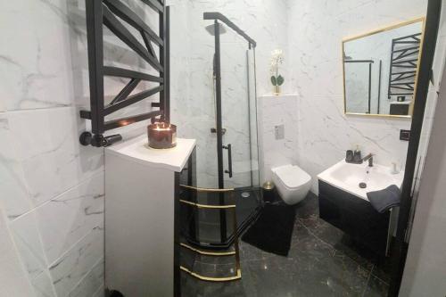 Kúpeľňa v ubytovaní Apartament Czarny z Jacuzzi