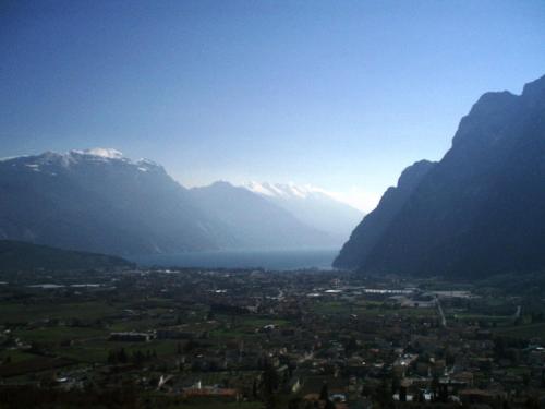 a view of a valley with mountains in the background at Agritur Acetaia Gourmet&Relax in Tenno
