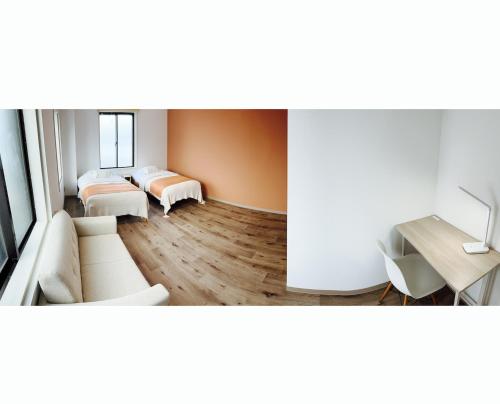 Postel nebo postele na pokoji v ubytování CABIN Nozawaonsen