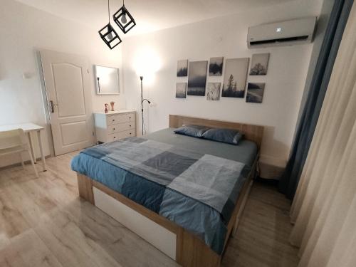 - une chambre avec un lit, un bureau et une lampe dans l'établissement Stan na dan Brcko centar grada, à Brčko
